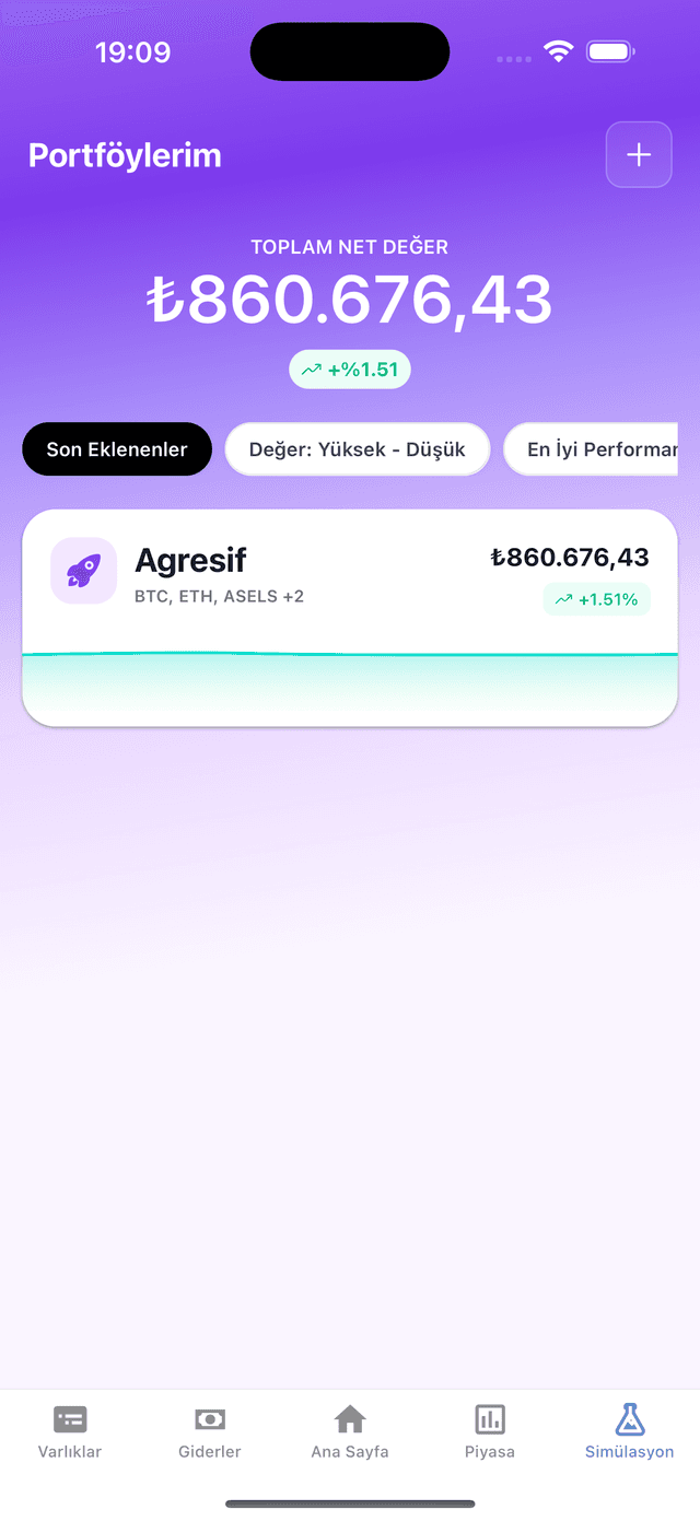 Portföy Simülasyonu - Risksiz Yatırım Deneme Alanı